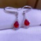 14k Gold 1.02 Ct Vivid Red Natural Ruby & Diamond Earrings
