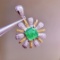 14k Gold 0.76 Ct Vivid Green Natural Emerald & Diamond Pendant