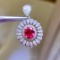 14k Gold 1.22 Ct Vivid Red Natural Ruby & Diamond Pendant