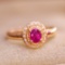 14k Gold 0.3 Ct Natural Ruby & Diamond Ring