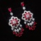 14k Gold 1.3 Ct Natural Ruby & Diamond Earrings