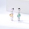 14k Gold 0.65 Ctw Natural Green Diamond & Yellow Diamond Earrings