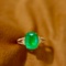 14k Gold 3.40 Ctw Vivid Green Natural Emerald & Diamond Ring