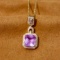 14k Gold 3.36 Ctw Natural Sapphire & Diamond Pendant