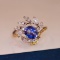 14k Gold 1.64 Ctw Natural Sapphire & Diamond Ring