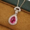 14k Gold 0.86 Ctw Natural Sapphire & Diamond Pendant