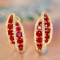 14k Gold 2.22 Ctw Natural Ruby & Diamond Earrings