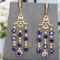 14k Gold 5.83 Ctw Vivid Blue Natural Sapphire & Diamond Earrings