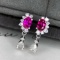 14k Gold 0.95 Ctw Natural Sapphire & Diamond Earrings