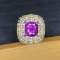 14k Gold 3.50 Ctw Natural Sapphire & Diamond Ring