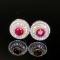 14k Gold 0.64 Ctw Natural Ruby & Diamond Earrings