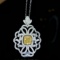 14k Gold 1.15 Ctw Natural Yellow Diamond & Diamond Pendant