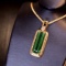14k Gold 4.48 Ct Natural Tourmaline & Diamond Pendant