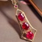 14k Gold 1.25 Ct Natural Ruby & Diamond Pendant