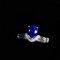 14k Gold 1.41 Ct Vivid Blue Natural Sapphire & Diamond Ring