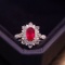 14k Gold 0.91 Ct Vivid Red Natural Ruby & Diamond Ring