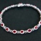 14k Gold 4.13 Ctw Natural Ruby & Diamond Bracelet