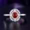 14k Gold 0.9 Ctw Natural Ruby & Diamond Ring