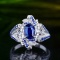 14k Gold 1.92 Ctw Natural Sapphire & Diamond Ring
