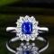 14k Gold 1.07 Ctw Natural Sapphire & Diamond Ring