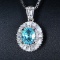 14k Gold 1.05 Ctw Natural Paraiba Tourmaline & Diamond Pendant