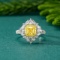 14k Gold 2.06 Ctw Natural Yellow Diamond & Diamond Ring/pendant