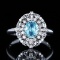 14k Gold 1.45 Ctw Natural Paraiba Tourmaline & Diamond Ring