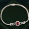 14k Gold 1.62 Ctw Vivid Red Natural Ruby & Diamond Bracelet