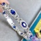 14k Gold 5.88 Ctw Natural Sapphire & Diamond Bracelet