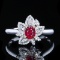 14k Gold 0.88 Ctw Natural Ruby & Diamond Ring
