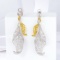 14k Gold 5.43 Ctw Natural Yellow Diamond & Diamond Earrings
