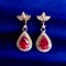 14k Gold 1.2 Ct Natural Ruby & Diamond Earrings