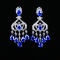 14k Gold 6.05 Ctw Vivid Blue Natural Sapphire & Diamond Earrings