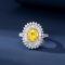 14k Gold 2.64 Ctw Natural Yellow Diamond & Diamond Ring