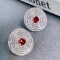 14k Gold 2.18 Ctw Natural Ruby & Diamond Earrings