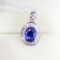 14k Gold 1.3 Ct Natural Sapphire & Diamond Pendant