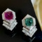 14k Gold 4.5 Ctw Natural Tourmaline & Diamond Earrings