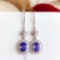 14k Gold 2.4 Ct Natural Sapphire & Diamond Earrings
