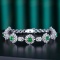 14k Gold 2.25 Ctw Vivid Green Natural Emerald & Diamond Bracelet
