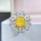 14k Gold 1.86 Ctw Natural Yellow Diamond & Diamond Ring