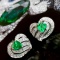 14k Gold 1.0 Ctw Vivid Green Natural Emerald & Diamond Earrings