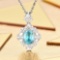14k Gold 1.76 Ctw Natural Paraiba Tourmaline & Diamond Pendant