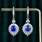 14k Gold 4.77 Ctw Natural Sapphire & Diamond Earrings