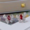14k Gold 1.06 Ctw Natural Ruby & Diamond Earrings