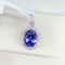 14k Gold 1.4 Ct Vivid Blue Natural Sapphire & Diamond Pendant