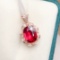 14k Gold 4.5 Ct Natural Tourmaline & Diamond Pendant