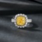 14k Gold 1.98 Ctw Natural Yellow Diamond & Diamond Ring