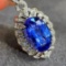 14k Gold 5.3 Ctw Natural Tanzanite & Diamond Pendant