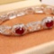14k Gold 5.85 Ctw Natural Ruby & Diamond Bracelet