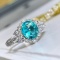 14k Gold 2.8 Ctw Natural Paraiba Tourmaline & Diamond Ring
